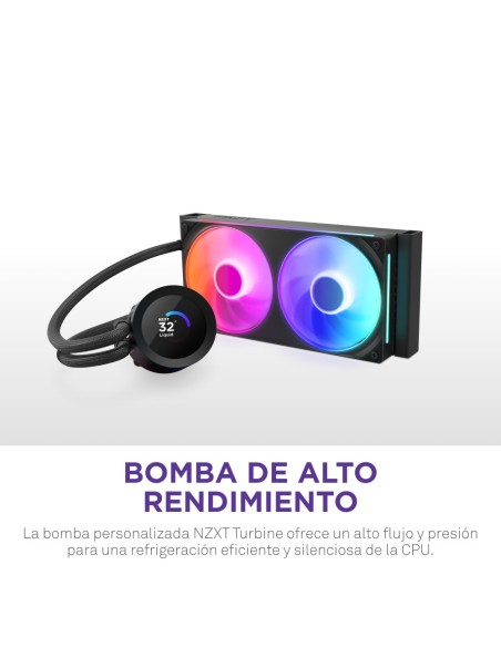 NZXT Kraken Plus RGB 240 Procesador Sistema de refrigeración líquida todo en uno 12 cm Negro