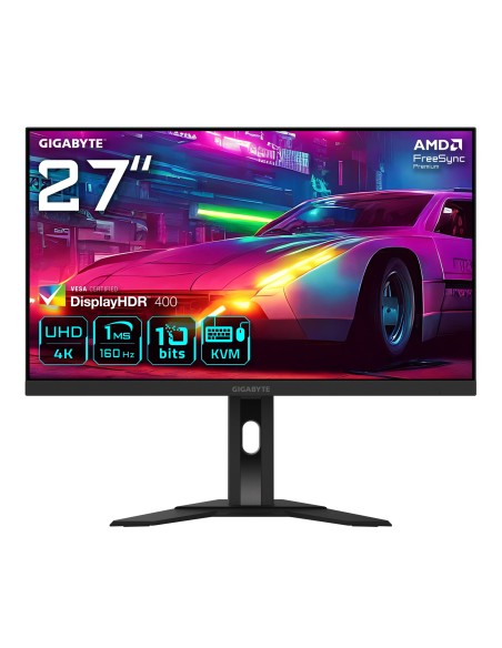 GIGABYTE M27UA 27" Monitor de juegos UHD - 3840 x 2160, 160Hz, 1ms, 400 cd m², FreeSync Premium, HDR listo, HDMI 2.1,
