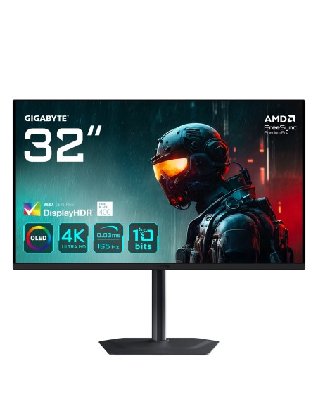 GIGABYTE MO32U 31,5" Monitor Gaming OLED 4K UHD - 3840 x 2160, 165Hz, 0.03ms, 250 cd m², Display HDR True Black 400, HDMI 2.1,