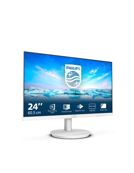 Philips V Line 241V8AW 00 pantalla para PC 60,5 cm (23.8") 1920 x 1080 Pixeles Full HD LCD Blanco