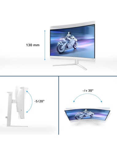 Philips Evnia 5000 27M2C5501 00 pantalla para PC 68,6 cm (27") 2560 x 1440 Pixeles Quad HD LCD Blanco