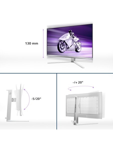 Philips Evnia 8000 27M2N8500 00 pantalla para PC 67,3 cm (26.5") 2560 x 1440 Pixeles Quad HD QD-OLED Blanco