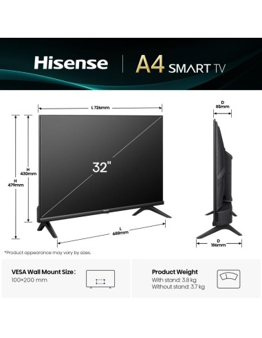Hisense 32A4Q 81,3 cm (32") HD Smart TV Wifi Negro