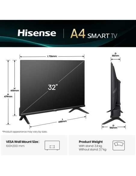 Hisense 32A4Q 81,3 cm (32") HD Smart TV Wifi Negro