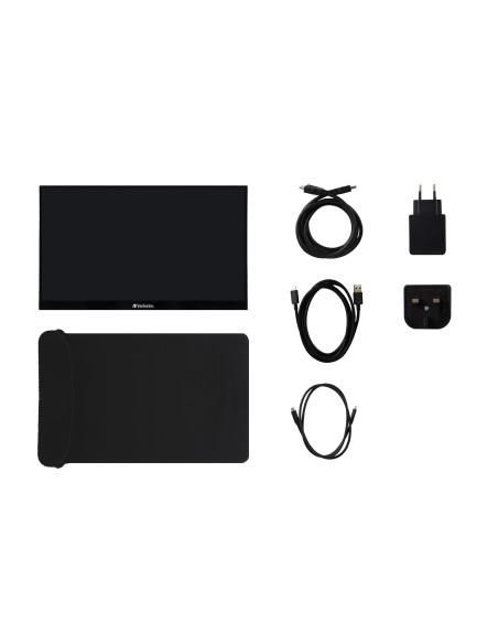 Verbatim 49591 pantalla para PC 35,6 cm (14") 1920 x 1080 Pixeles Full HD LCD Pantalla táctil Negro