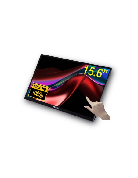 Verbatim 49592 pantalla para PC 39,6 cm (15.6") 1920 x 1080 Pixeles Full HD LCD Pantalla táctil Negro