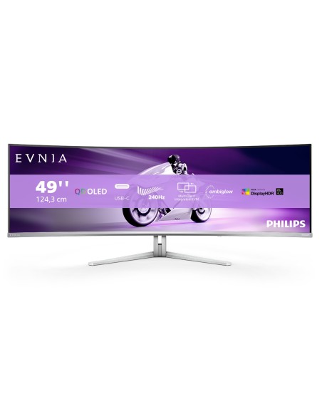 Philips Evnia 8000 49M2C8900 00 pantalla para PC 124,2 cm (48.9") 5120 x 1440 Pixeles Dual QHD QD-OLED Blanco