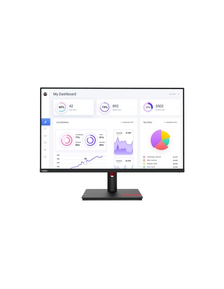 Lenovo ThinkVision T32p-30 LED display 80 cm (31.5") 3840 x 2160 Pixeles 4K Ultra HD Negro