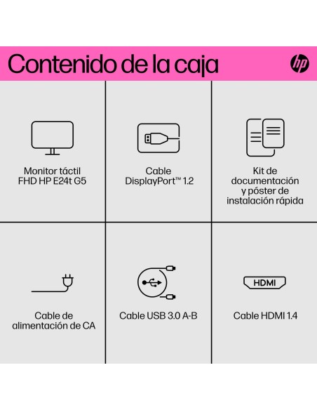 HP Monitor FHD E24t G5 con pantalla táctil