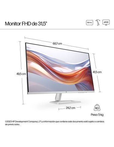 HP Monitor FHD serie 5 de 31,5 pulgadas - 532sf