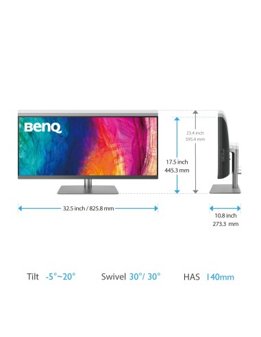 BenQ PD3420Q pantalla para PC 86,4 cm (34") 3440 x 1440 Pixeles Quad HD LED Gris