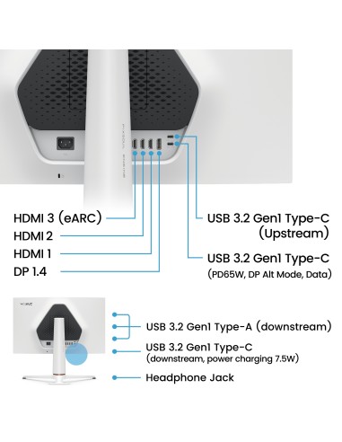 BenQ EX271U pantalla para PC 68,6 cm (27") 3840 x 2160 Pixeles 4K Ultra HD LED Negro, Blanco