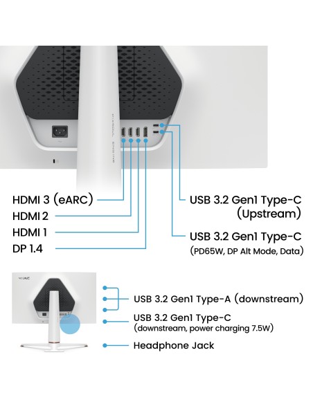 BenQ EX271U pantalla para PC 68,6 cm (27") 3840 x 2160 Pixeles 4K Ultra HD LED Negro, Blanco