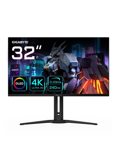 GIGABYTE Monitor de juegos OLED AORUS FO32U2 de 32” - 3840 x 2160 (UHD), 240Hz, 0.03ms, KVM, 250 cd m², FreeSync Premium Pro,