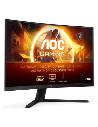 AOC G4 CQ32G4VE pantalla para PC 80 cm (31.5") 2560 x 1440 Pixeles Quad HD LCD Negro, Gris