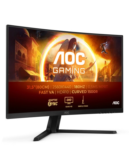 AOC G4 CQ32G4VE pantalla para PC 80 cm (31.5") 2560 x 1440 Pixeles Quad HD LCD Negro, Gris