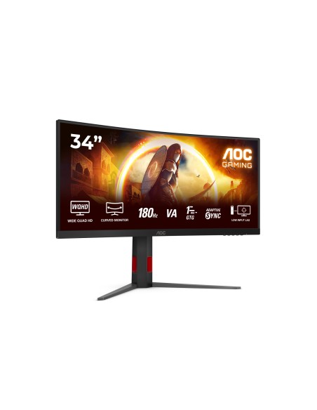 AOC G4 CU34G4 pantalla para PC 86,4 cm (34") 3440 x 1440 Pixeles Wide Quad HD LED Negro, Rojo