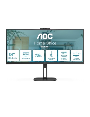 AOC V5 CU34V5C BK LED display 86,4 cm (34") 3440 x 1440 Pixeles Wide Quad HD Negro