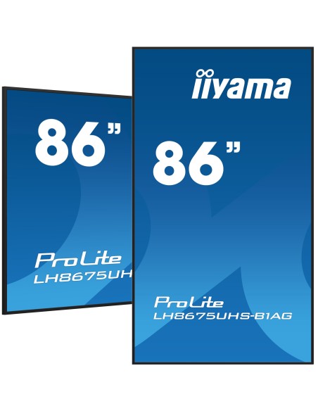 iiyama LH8675UHS-B1AG pantalla de señalización Pantalla plana para señalización digital 2,17 m (85.6") LCD Wifi 500 cd   m² 4K