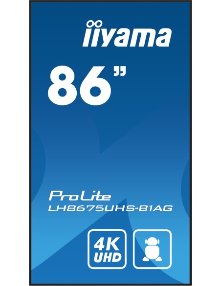 iiyama LH8675UHS-B1AG pantalla de señalización Pantalla plana para señalización digital 2,17 m (85.6") LCD Wifi 500 cd   m² 4K