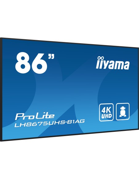 iiyama LH8675UHS-B1AG pantalla de señalización Pantalla plana para señalización digital 2,17 m (85.6") LCD Wifi 500 cd   m² 4K