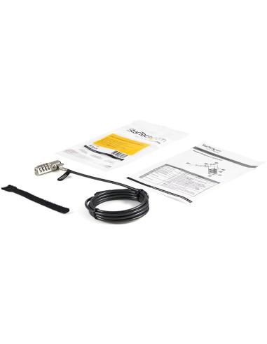 StarTech.com Cable con Candado de Seguridad con Clave para Ordenador Portátil - con Bisagra Giratoria - con Candado de
