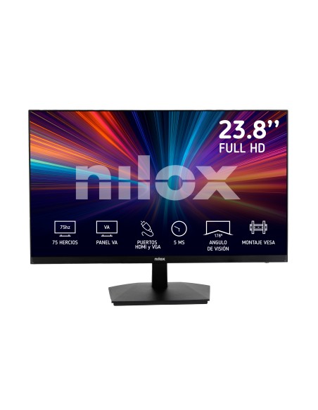 Nilox MONITOR 23.8" NXM24FHD11 LED FHD 75HZ 16 9 5MS HDMI VGA pantalla para PC 61 cm (24") 1920 x 1080 Pixeles Full HD Negro