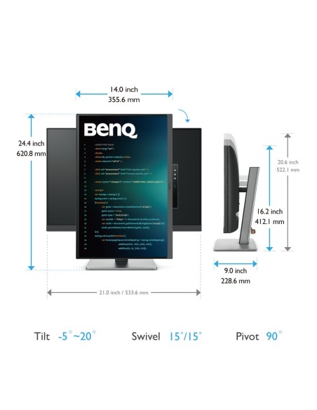 BenQ RD240Q pantalla para PC 61,2 cm (24.1") 2560 x 1600 Pixeles WQXGA LCD Negro