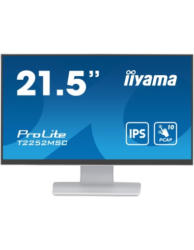 iiyama ProLite T2252MSC-W2 pantalla para PC 54,6 cm (21.5") 1920 x 1080 Pixeles Full HD LCD Pantalla táctil Mesa Blanco