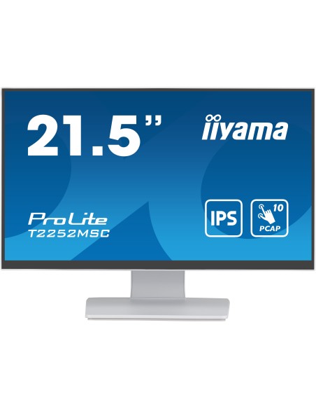 iiyama ProLite T2252MSC-W2 pantalla para PC 54,6 cm (21.5") 1920 x 1080 Pixeles Full HD LCD Pantalla táctil Mesa Blanco