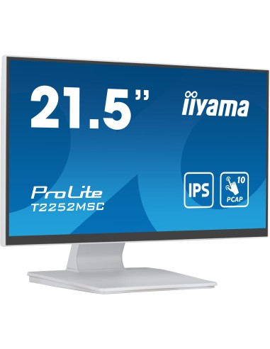 iiyama ProLite T2252MSC-W2 pantalla para PC 54,6 cm (21.5") 1920 x 1080 Pixeles Full HD LCD Pantalla táctil Mesa Blanco