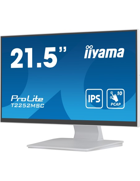 iiyama ProLite T2252MSC-W2 pantalla para PC 54,6 cm (21.5") 1920 x 1080 Pixeles Full HD LCD Pantalla táctil Mesa Blanco