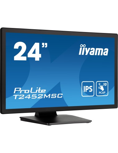 iiyama ProLite T2452MSC-B1 pantalla para PC 60,5 cm (23.8") 1920 x 1080 Pixeles Full HD LCD Pantalla táctil Multi-usuario Negro