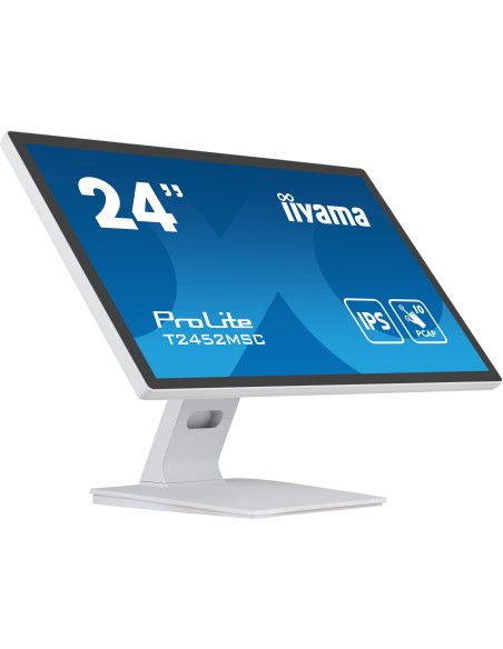 iiyama ProLite T2452MSC-W1 pantalla para PC 60,5 cm (23.8") 1920 x 1080 Pixeles Full HD LCD Pantalla táctil Multi-usuario Blanco