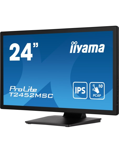 iiyama ProLite T2452MSC-B1 pantalla para PC 60,5 cm (23.8") 1920 x 1080 Pixeles Full HD LCD Pantalla táctil Multi-usuario Negro