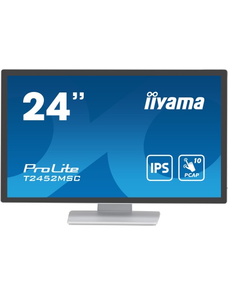 iiyama ProLite T2452MSC-W1 pantalla para PC 60,5 cm (23.8") 1920 x 1080 Pixeles Full HD LCD Pantalla táctil Multi-usuario Blanco