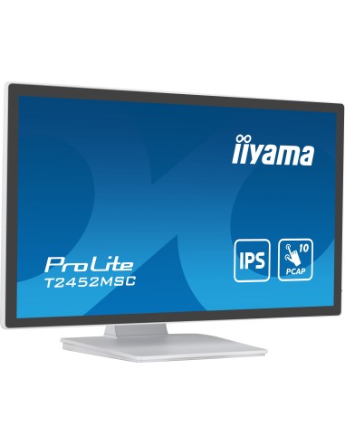 iiyama ProLite T2452MSC-W1 pantalla para PC 60,5 cm (23.8") 1920 x 1080 Pixeles Full HD LCD Pantalla táctil Multi-usuario Blanco