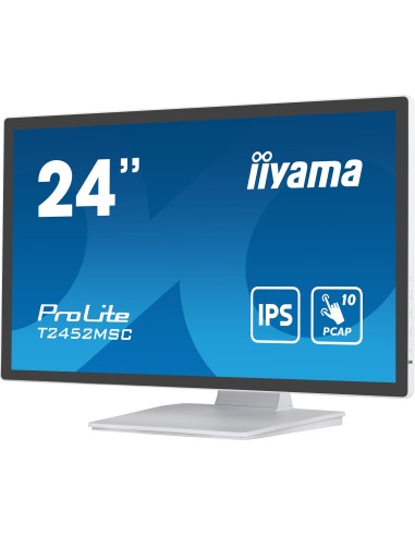 iiyama ProLite T2452MSC-W1 pantalla para PC 60,5 cm (23.8") 1920 x 1080 Pixeles Full HD LCD Pantalla táctil Multi-usuario Blanco