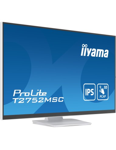 iiyama ProLite T2752MSC-W1 pantalla para PC 68,6 cm (27") 1920 x 1080 Pixeles Full HD LED Pantalla táctil Blanco