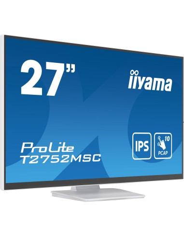 iiyama ProLite T2752MSC-W1 pantalla para PC 68,6 cm (27") 1920 x 1080 Pixeles Full HD LED Pantalla táctil Blanco