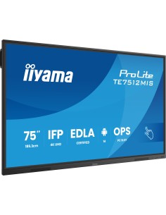 iiyama TE7512MIS-B4AG pantalla de señalización Panel plano interactivo 190,5 cm (75") LCD Wifi 400 cd   m² 4K Ultra HD Negro