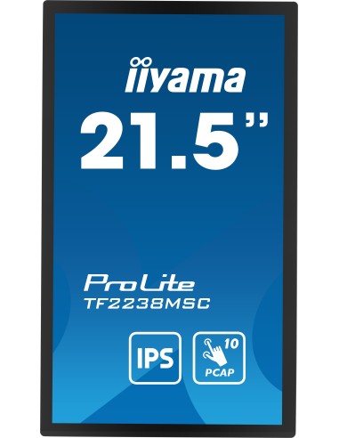 iiyama TF2238MSC-B1 pantalla para PC 53,3 cm (21") 1920 x 1080 Pixeles Full HD LED Pantalla táctil Negro