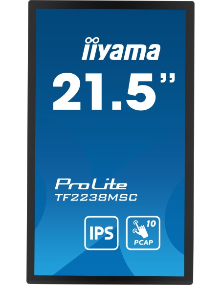 iiyama TF2238MSC-B1 pantalla para PC 53,3 cm (21") 1920 x 1080 Pixeles Full HD LED Pantalla táctil Negro