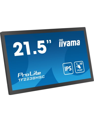 iiyama TF2238MSC-B1 pantalla para PC 53,3 cm (21") 1920 x 1080 Pixeles Full HD LED Pantalla táctil Negro