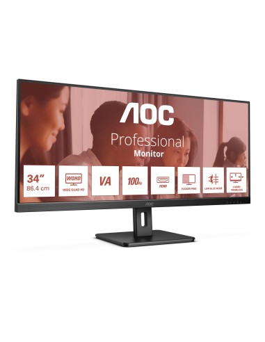 AOC U34E2M pantalla para PC 86,4 cm (34") 3440 x 1440 Pixeles Wide Quad HD Negro