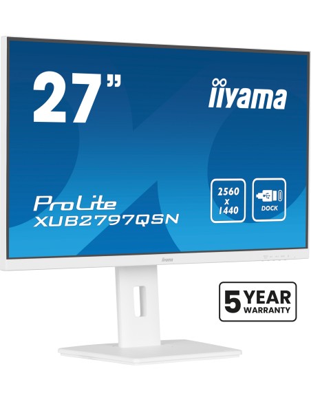 iiyama G-MASTER XUB2797QSN-W2 pantalla para PC 68,6 cm (27") 2560 x 1440 Pixeles Quad HD LED Blanco