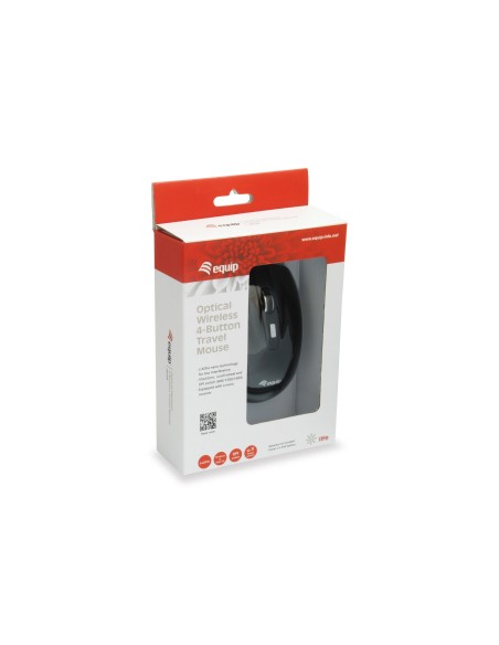 Equip 245104 ratón Viajes Ambidextro RF inalámbrico Óptico 1600 DPI
