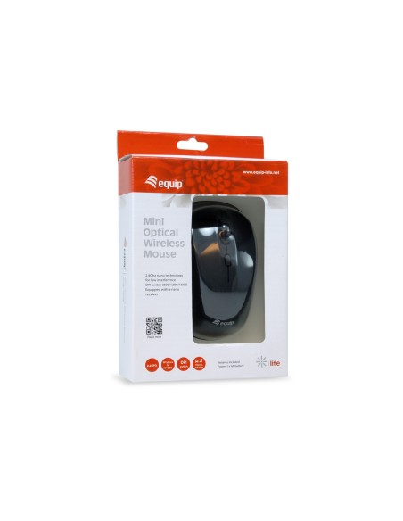 Equip 245108 ratón Viajes Ambidextro RF inalámbrico Óptico 1600 DPI