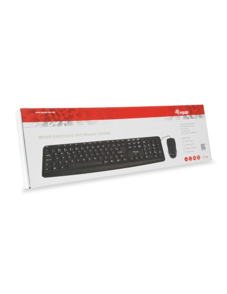 Equip 245201 teclado Ratón incluido Oficina USB QWERTY Español Negro