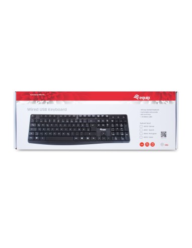 Equip 245210 teclado Oficina USB QWERTZ Alemán Negro